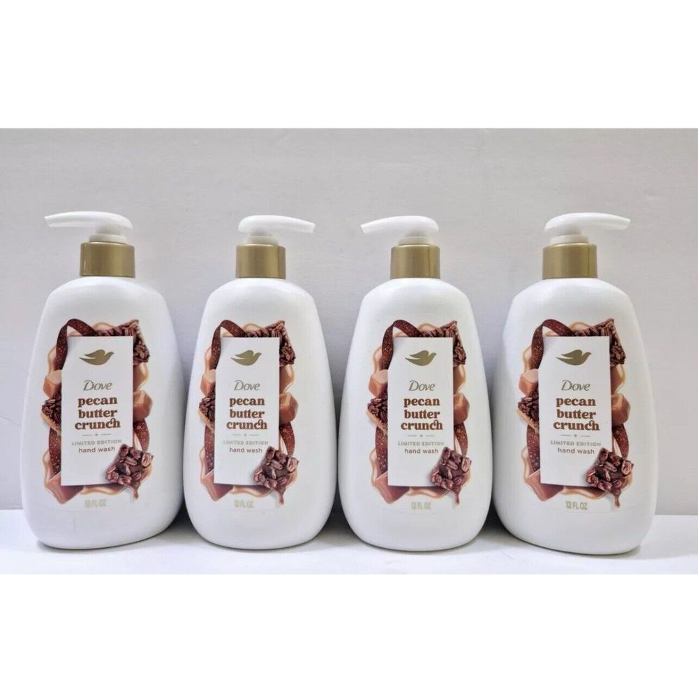 4 × Dove Pecan Butter Crunch Hand Soap Holiday Treat 12oz Ea Limited Edition Lot